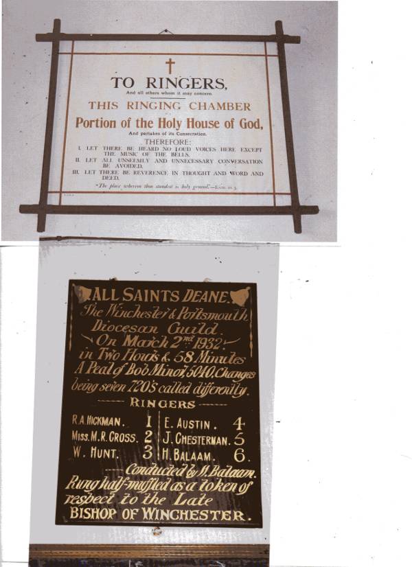 All Saints bell tower signs
