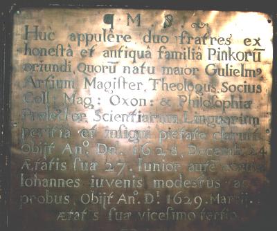 The Pincke memorial brass